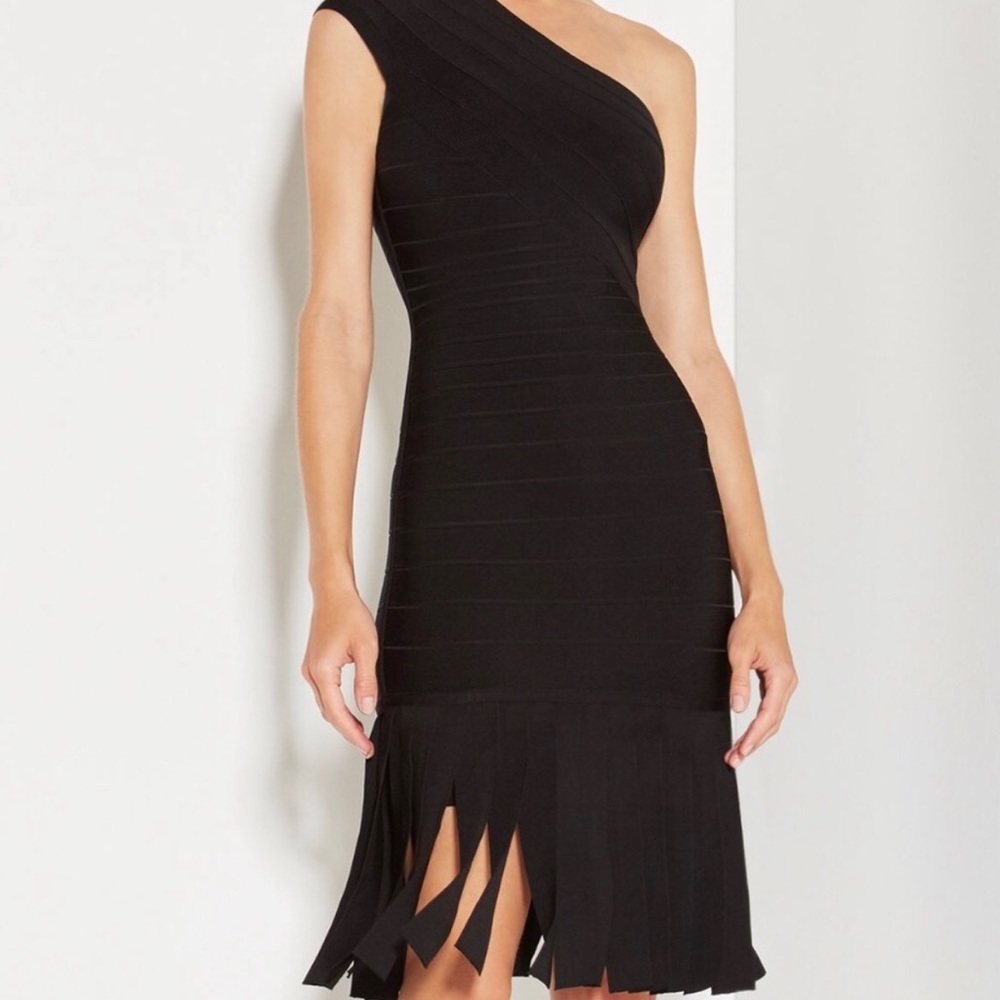 Herve Leger Renee wide fringed detail dress👗❤️💋
